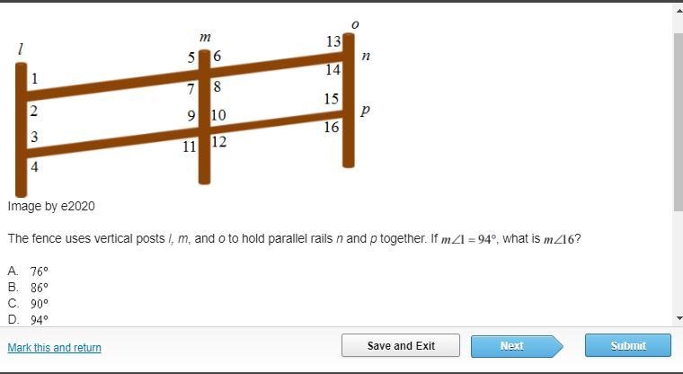 What is the measure of angle 16-example-1