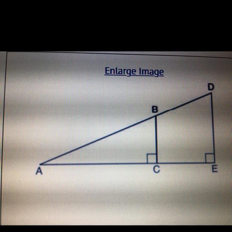 1) Based on the figure shown, which proportion equation is true? A) AC/BC=DE/AE B-example-1