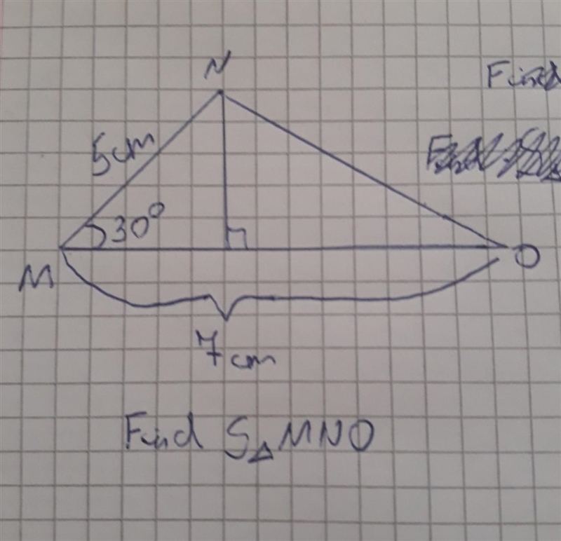 Find triangle area of MNO-example-1