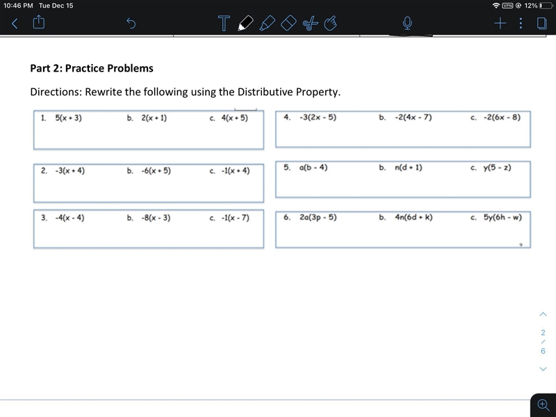 Rewrite the following using distributive property.-example-1