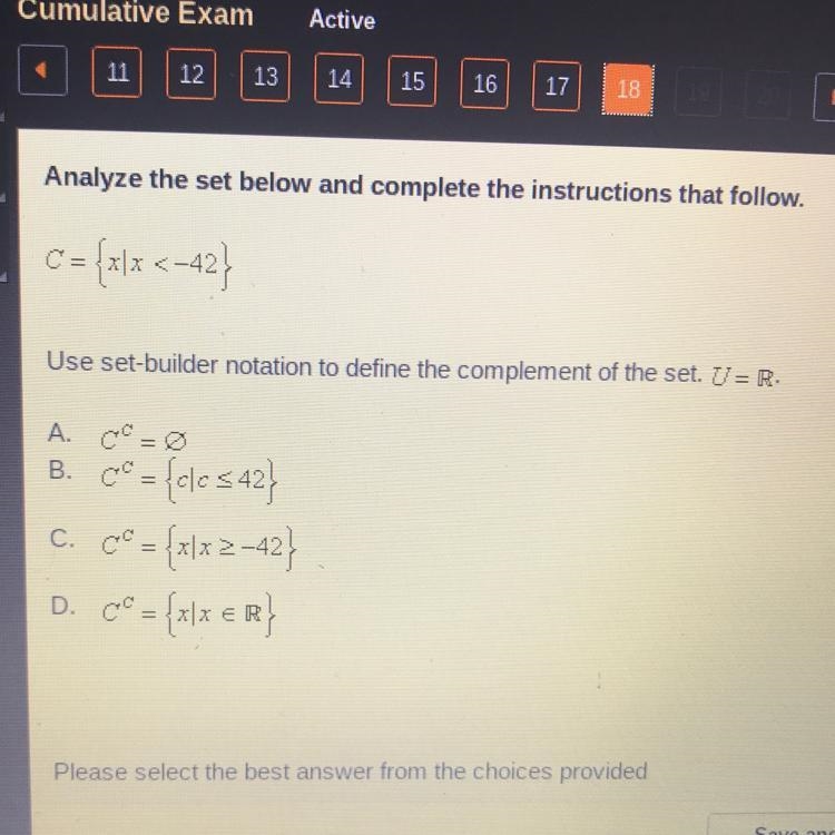 Analyze the set below and complete the instructions that follow. C= x Use set-builder-example-1