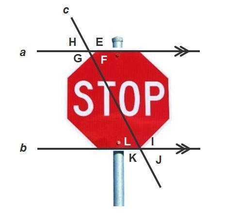 Describe the relationship between angle E and angle K. What is the measure for angle-example-1