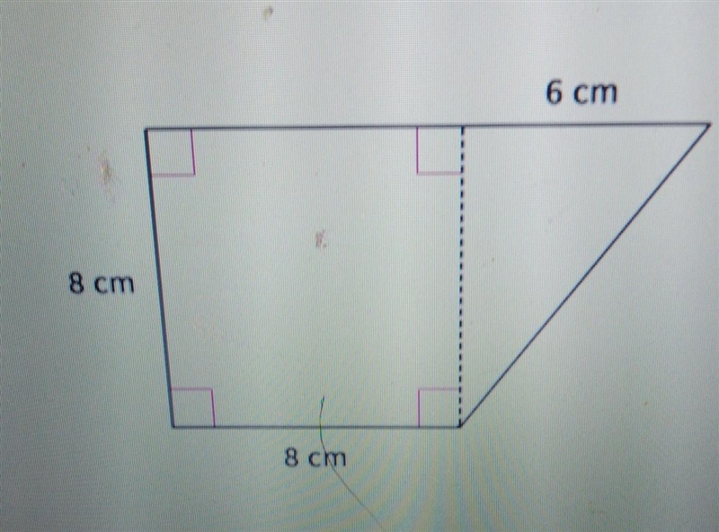 Find the area of the figure. 6 cm 8 cm 8 cm​-example-1