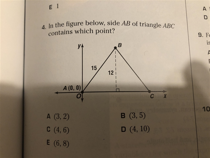 In the figure below side AB of triangle ABC constrains which point?...-example-1