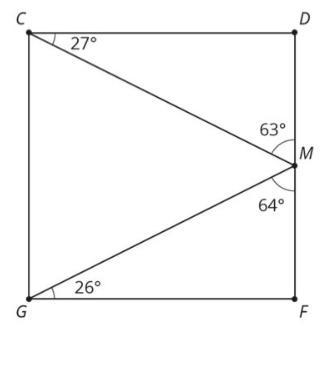 List two pairs of angles in the square below that are ​complementary angles​. Pair-example-1