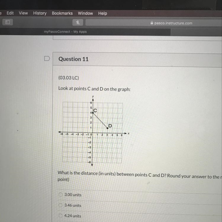 What is the distance (in units) between points C and D? Round your answer to the nearest-example-1