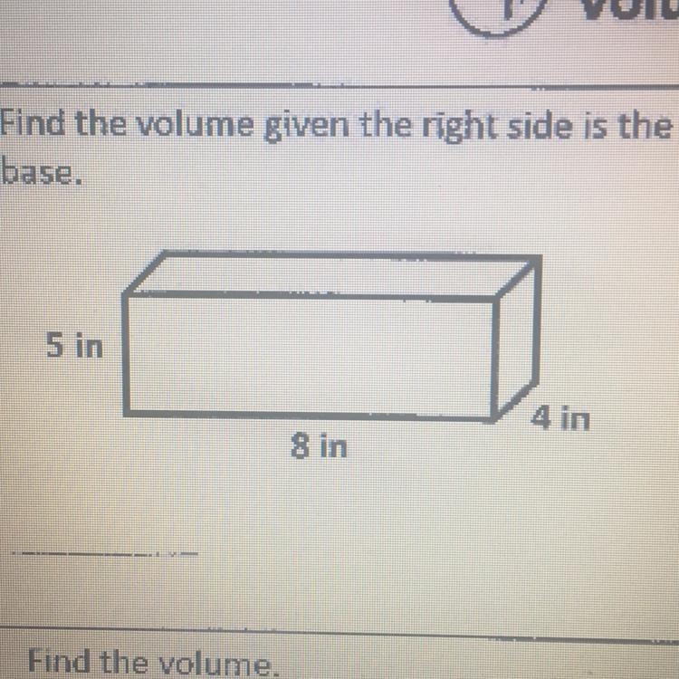 Find the volume given the right side is the base-example-1