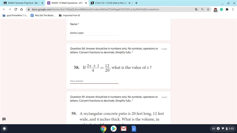 If 2x+1/4 = 12/20 what is the value of x-example-1