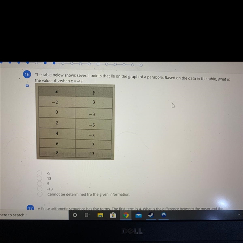 Based on the table what is the value of y when x=-4-example-1