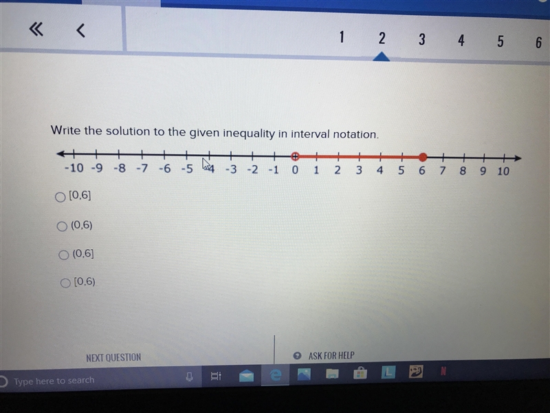 Write the solution to the given inequality in the interval notation.-example-1