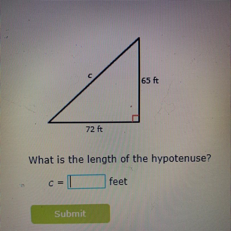 What is the length of the hypotenuse-example-1