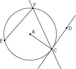 Which of the figures shown on the circle is a chord? answers: 1) ef 2) cd 3) fc 4) ac-example-1