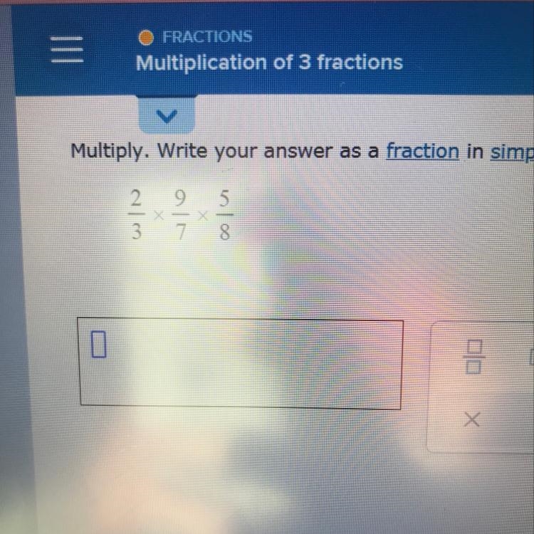 Can some one help me with math really quick thank you i need help multiplying fractions-example-1