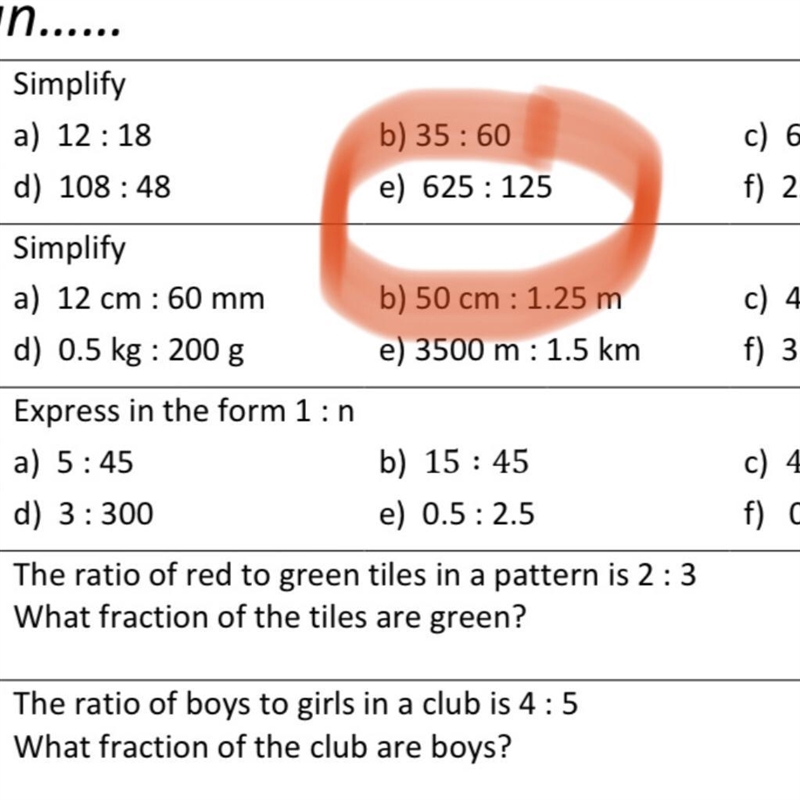 Please help me on 1e.you have to simply the ratio and I’m really stuck.sos-example-1