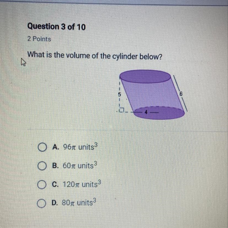 What is the volume of the cylinder below?-example-1