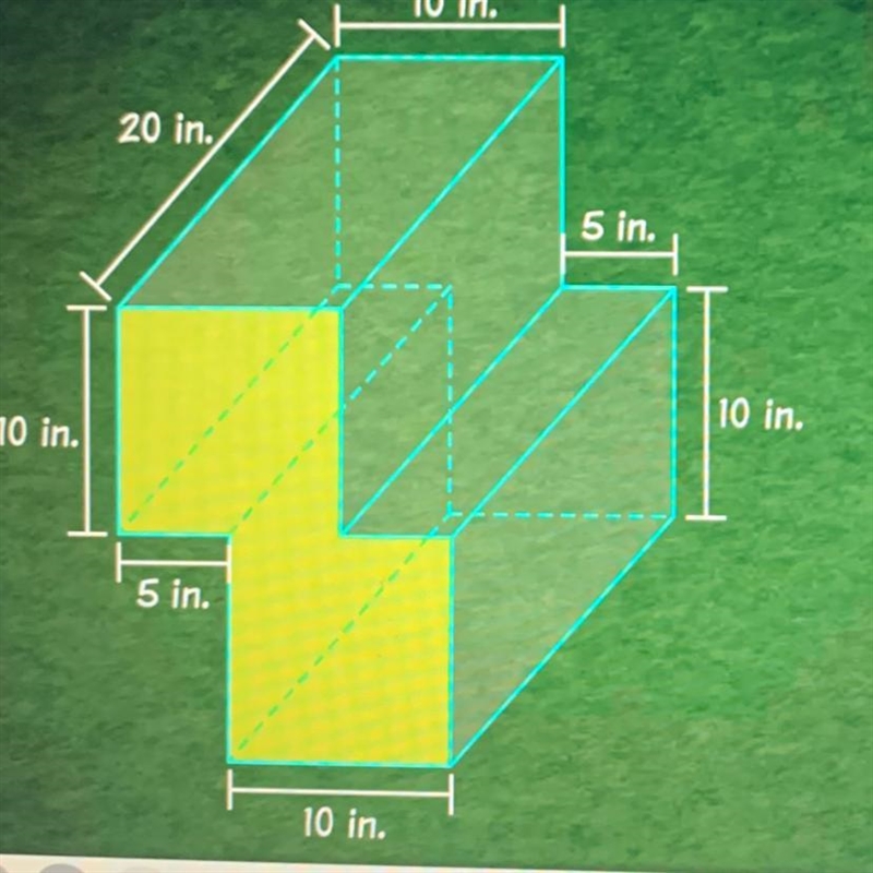 What is the area of this face? A.150in2 B.100in2 C.400in2 D.200in2-example-1