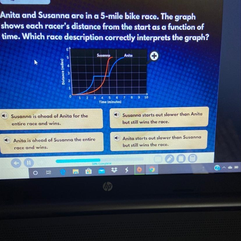 Which race description correctly interprets the graph?-example-1