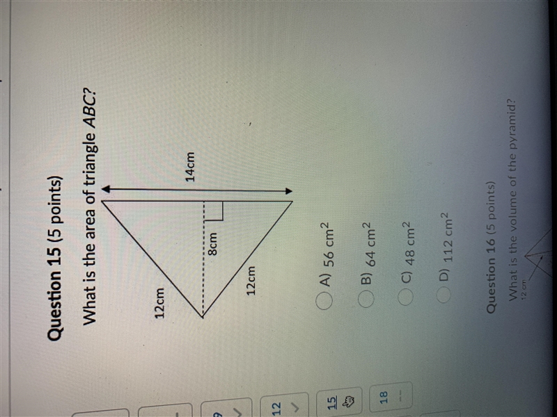 What is the area of triangle ABC?-example-1