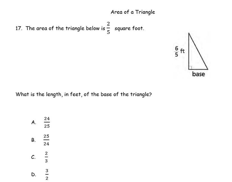 What is the length in feet of the base of the triangle? (Please explain step by step-example-1