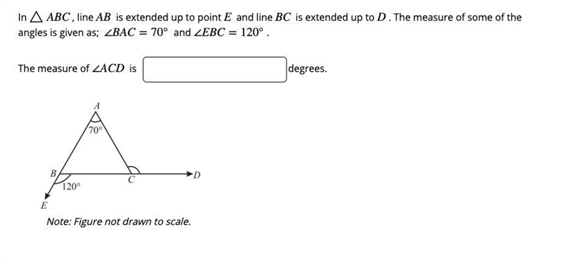 In △ABC , line AB is extended up to point E and line BC is extended up to D . The-example-1