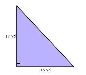 What is the area of the triangle? A) 66 yd2 B) 132 yd2 C) 136 yd2 D) 272 yd2-example-1