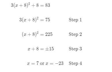 Montiah solved a quadratic equation. Her work is shown below. In which step did Montiah-example-1