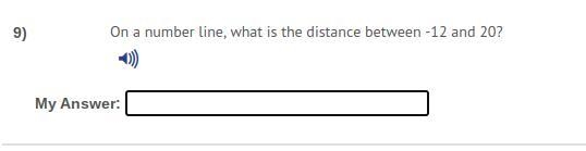 On a number line, what is the distance between -12 and 20?-example-1