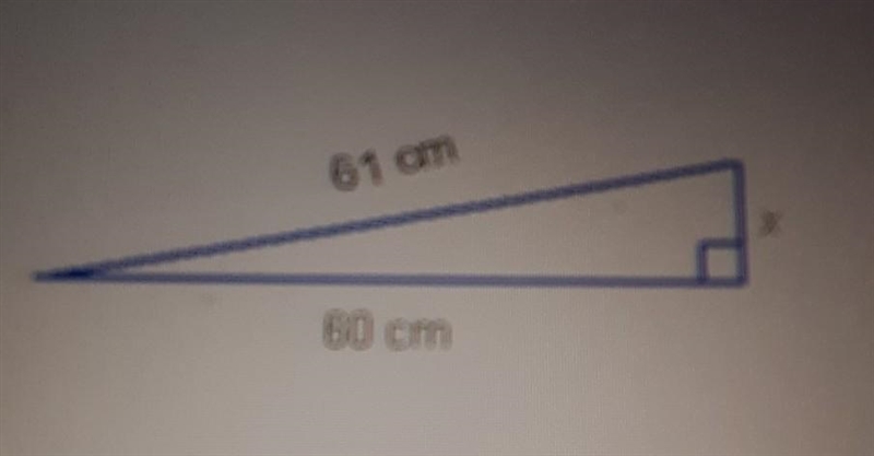 In centimeters, what is the unknown length in this right triangle?​-example-1