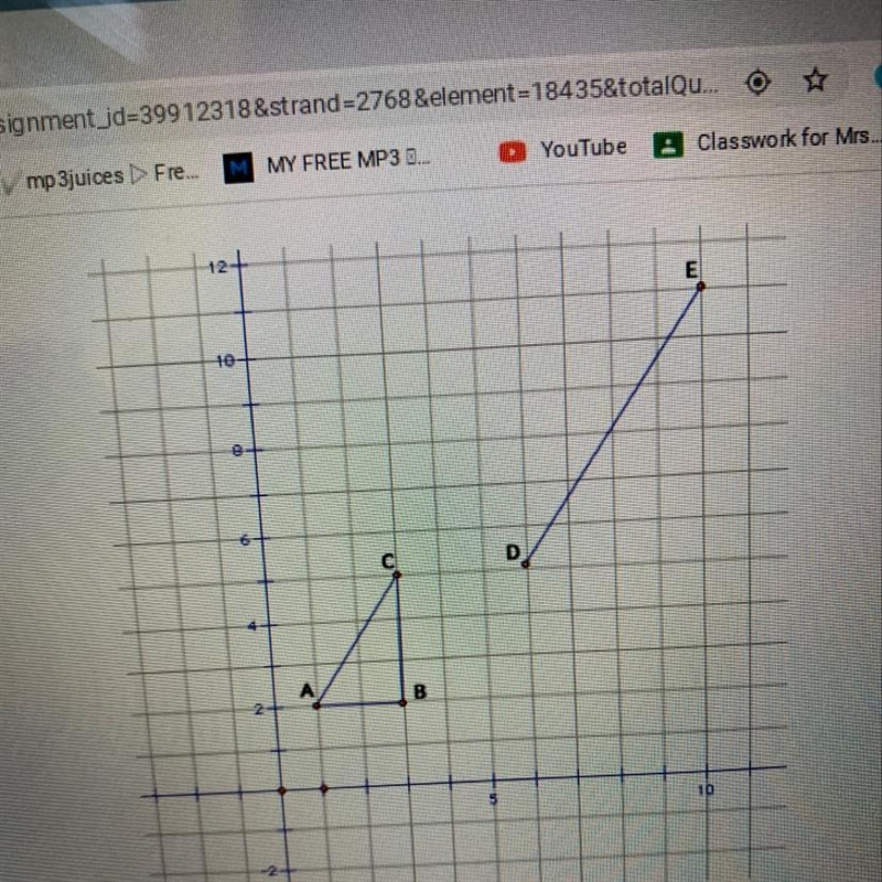 Coordinates A (1, 2), B (3, 2) and C (3,5) are connected to form AABC. If ADFE is-example-1