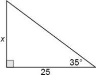 Determine the value of x. ANSWERS:A) 16.32 B) 54.45 C) 35.54 D) 17.51-example-1