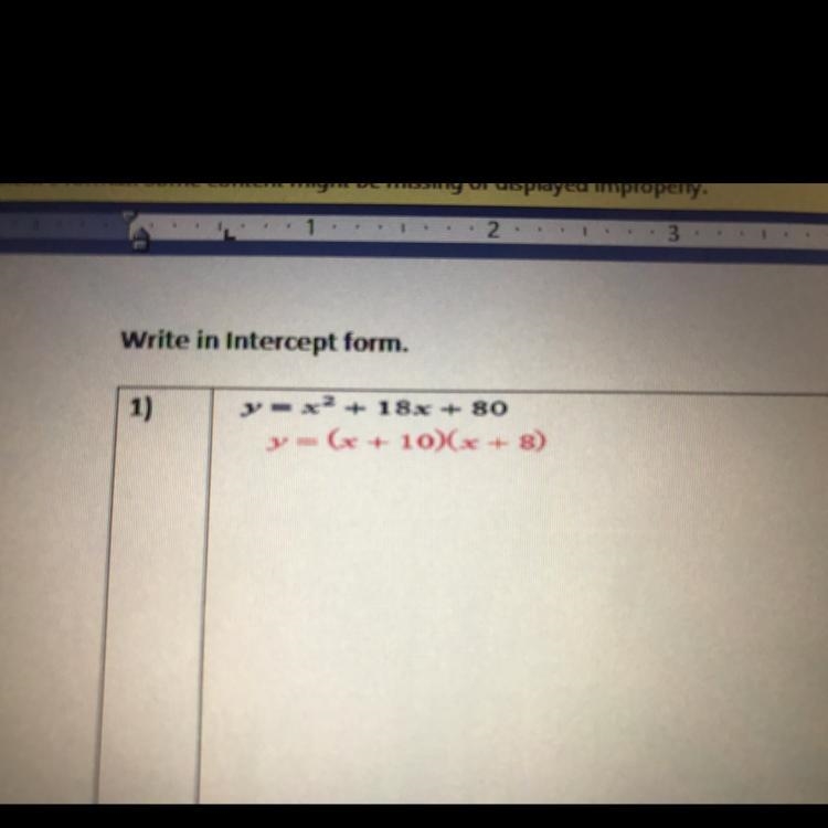 I know the answer just need the step-by step work Y=x^2+18+80 Winner gets crowned-example-1