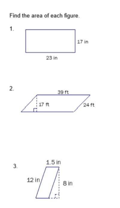 Find the area of each figure . only 3 questions !-example-1