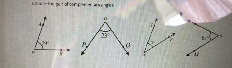 Choose the pair of complementary angles-example-1