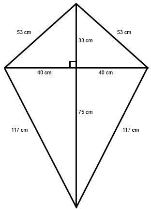 Sal is trying to determine how much fabric he will need to create the kite diagrammed-example-1