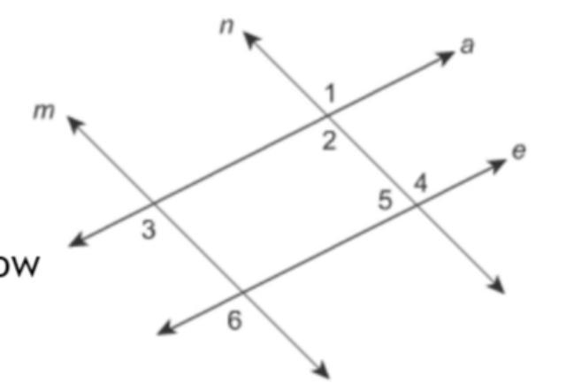 If angle one measures 108 degrees, what is the measure of angle 3? A) 72 B) 108 C-example-1