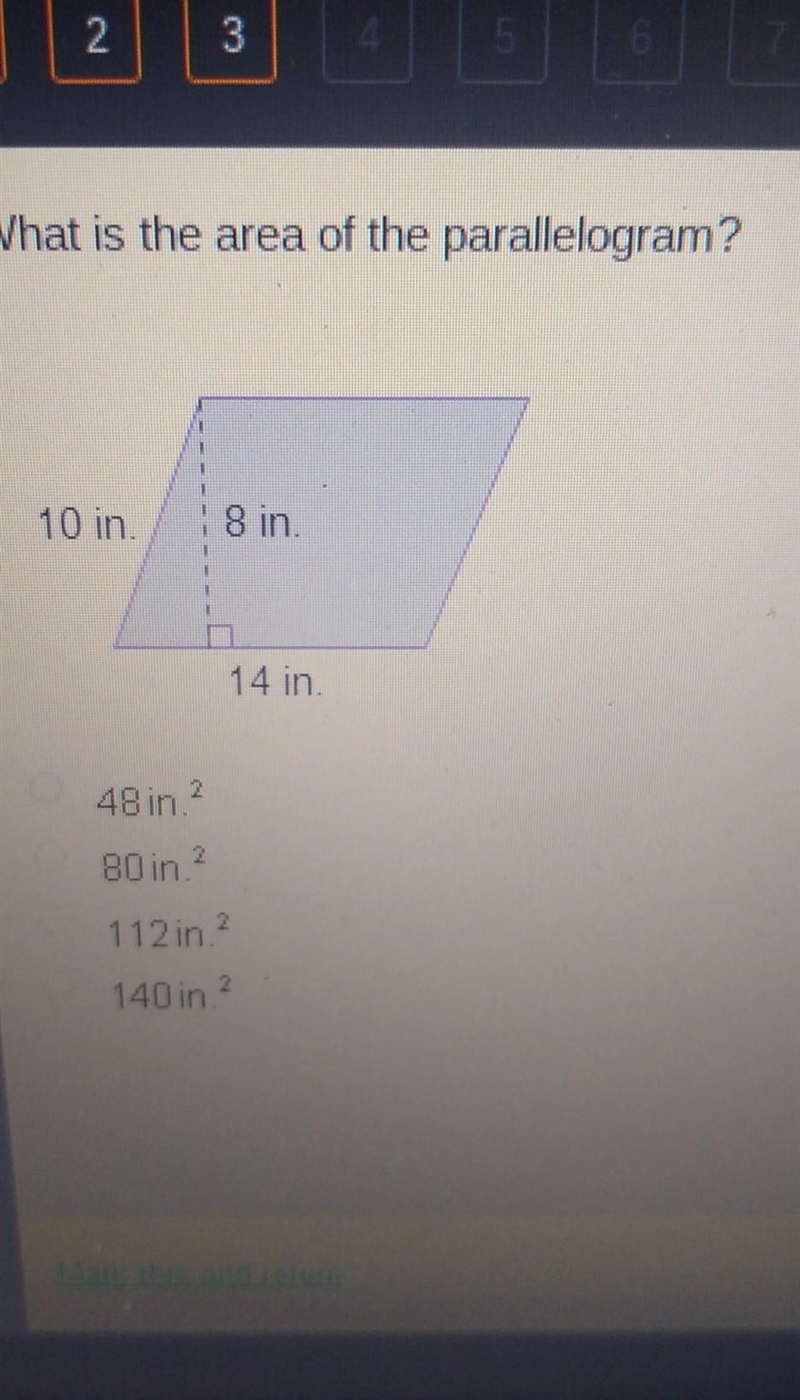 What is the area of the parallelogram?​-example-1