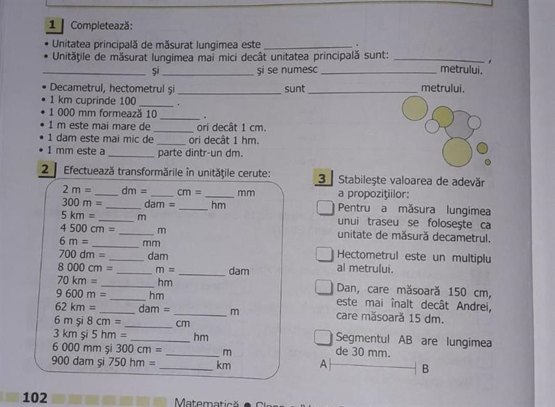 un unitățile de măsurat lungimea mai mici decât unitatea principală sunt.......................... ................. Și-example-1