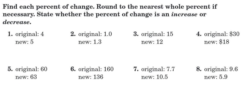 Find each percent of change. Round to the nearest whole percent if necessary. State-example-1