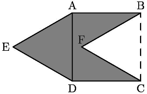 Cutting equilateral triangle BFC out of square ABCD and translating it to the left-example-1