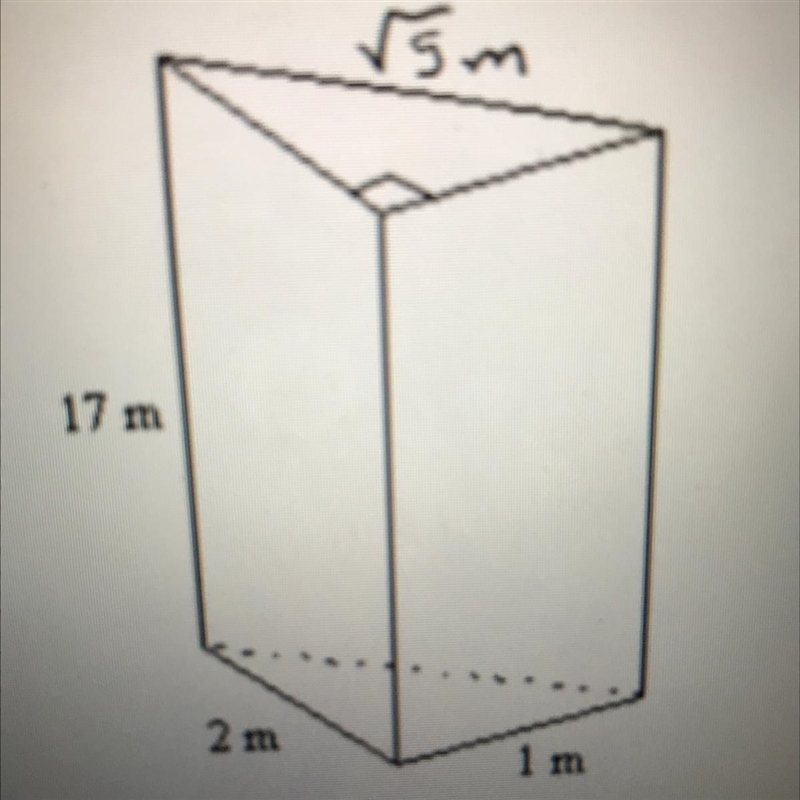 Find the volume of the given prism. Round to one decimal place if necessary.-example-1