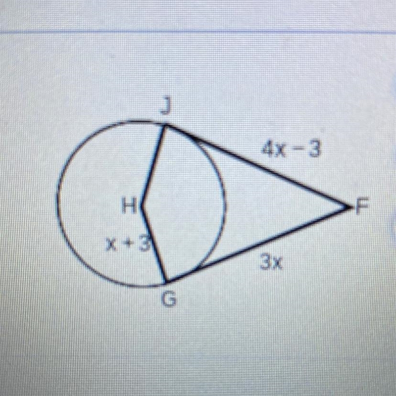 JF and GF are tangent to O H. What is HJ?-example-1