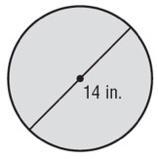 Find the area of the circle. Round to the nearest tenth. Use 3.14 for π. A. 154 inches-example-1