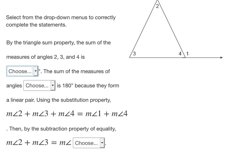 PLZ HELP First drop down is 90 or 180 second drop down is: 1 and 2 1 and 4 2 and 3 3 and-example-1