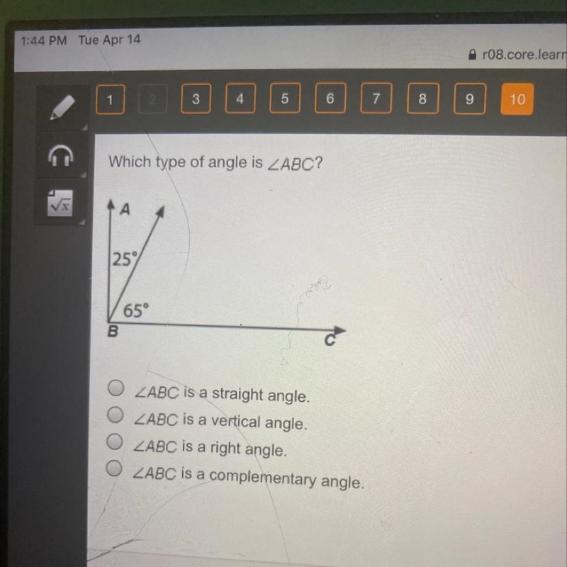 Please hurry!!Which type of angle is ZABC?-example-1