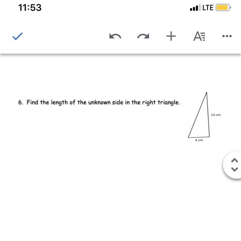 Find the length of the unknown side of the triangle-example-1