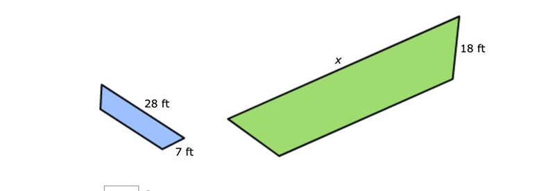 If these two shapes are similar, what is the measure of the missing length x? Please-example-1