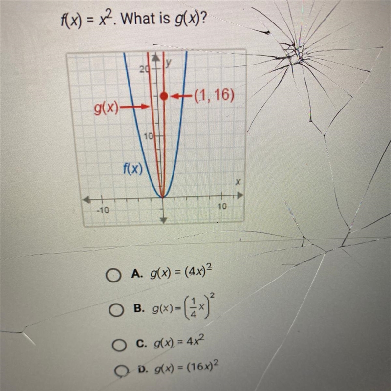 F(x) = x2. What is g(x)?-example-1