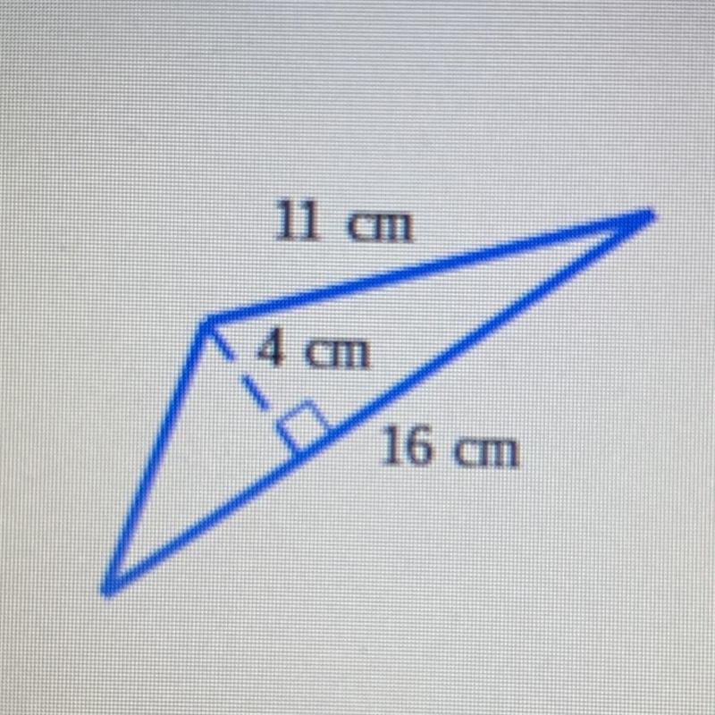 Find the area of the triangle. be sure to include the correct unit in your answer-example-1