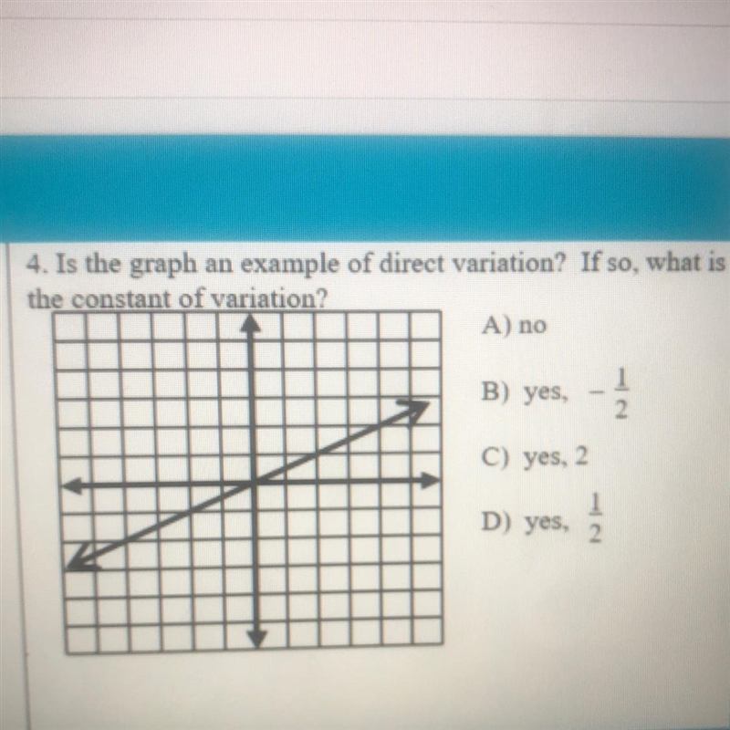 4. Is the graph an example of direct variation? If so, what is the constant of variation-example-1