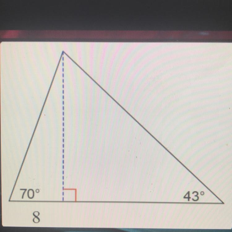 Find the area of the triangle round all values to the tenths-example-1